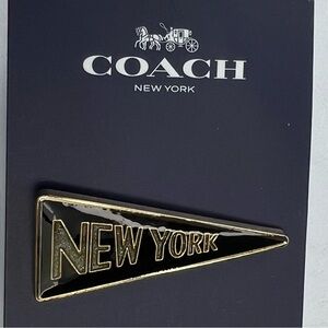 New Coach New York Enamel Pendant Pin